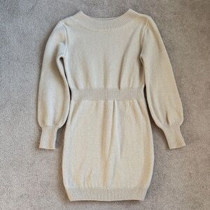 Women's Cream Sweater Dress
